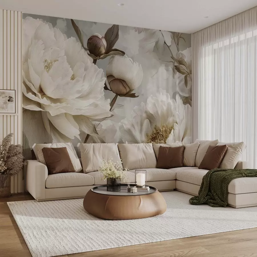 murais de parede Peônias grandes w09689