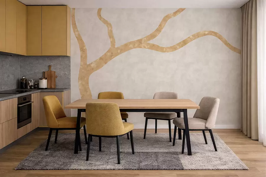 murais de parede Ramo claro sobre fundo claro w05144