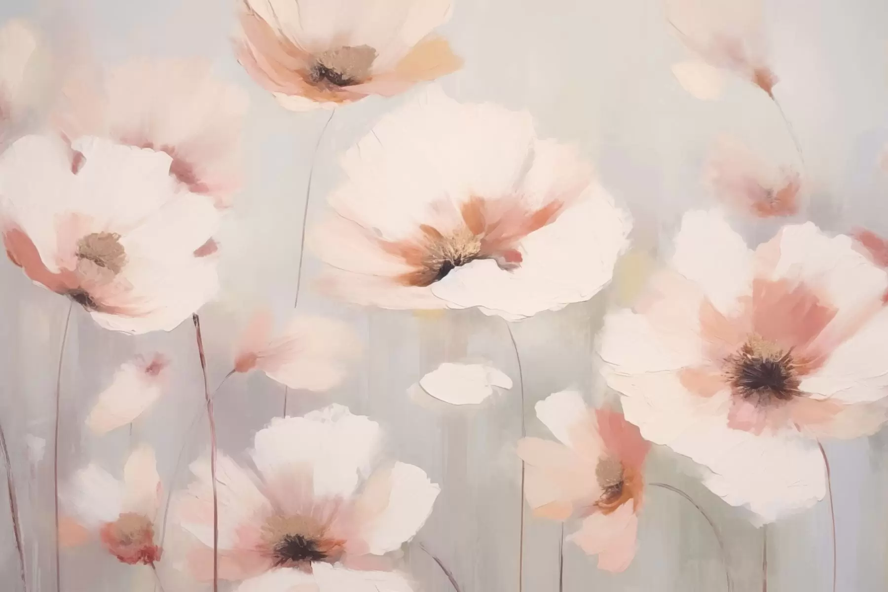 murais de parede Flores delicadas em tons pastel w05222