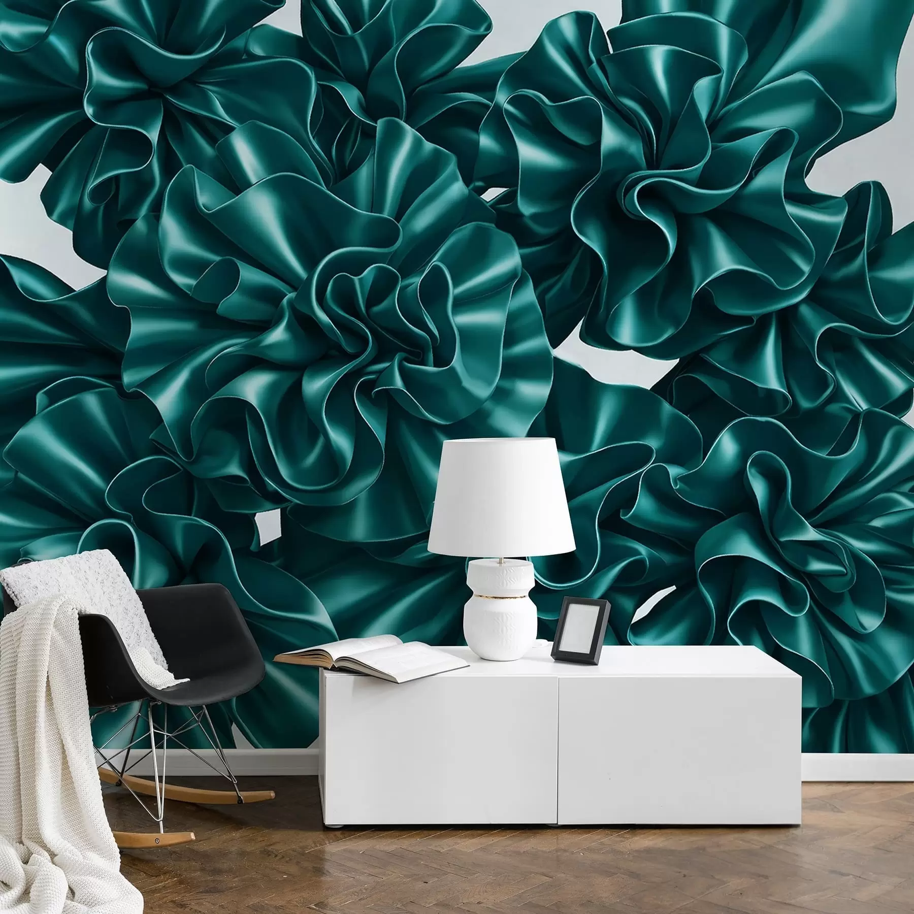 murais de parede Imitação de flores feitas com fitas w05252v2