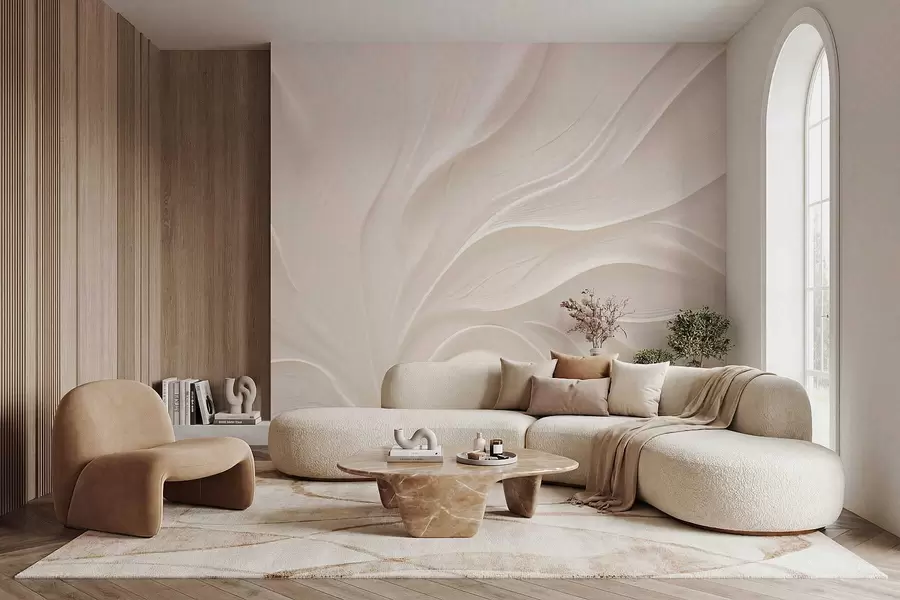 murais de parede Folhas delicadas e translúcidas num ramo w05267