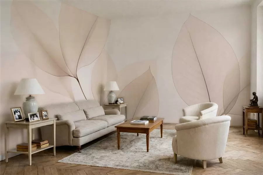 murais de parede Flor branca com linha fina w05268