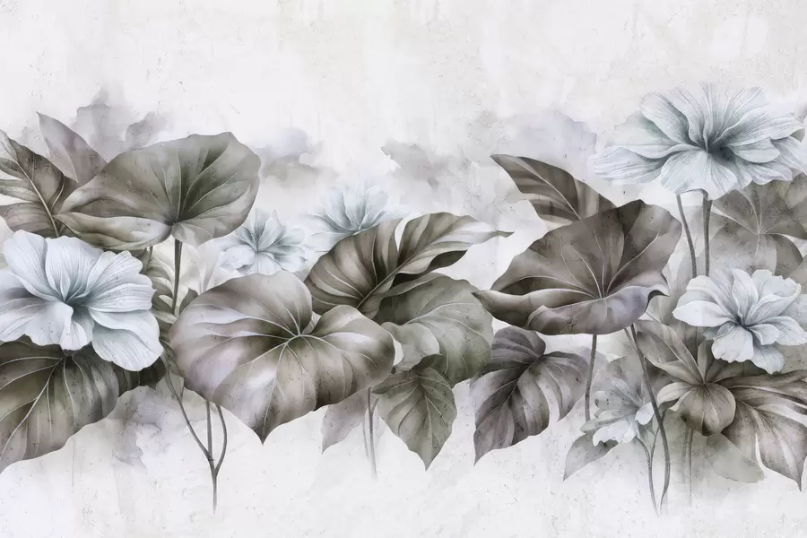 murais de parede Lótus pintada com efeito grunge w05282