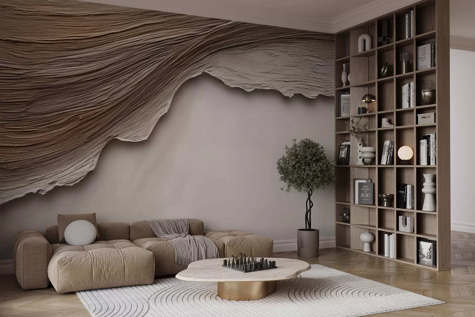 murais de parede Relevo em madeira w05273