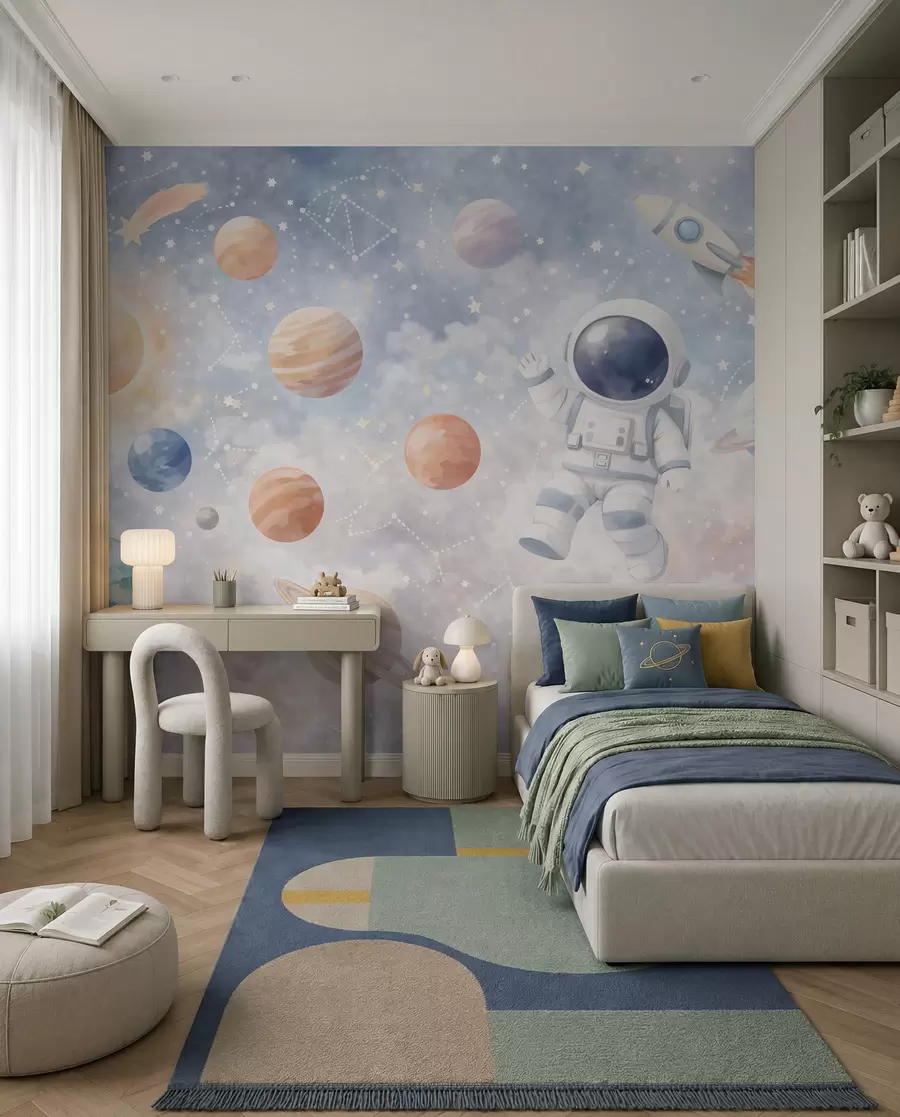 murais de parede Viagem do pequeno astronauta w05233