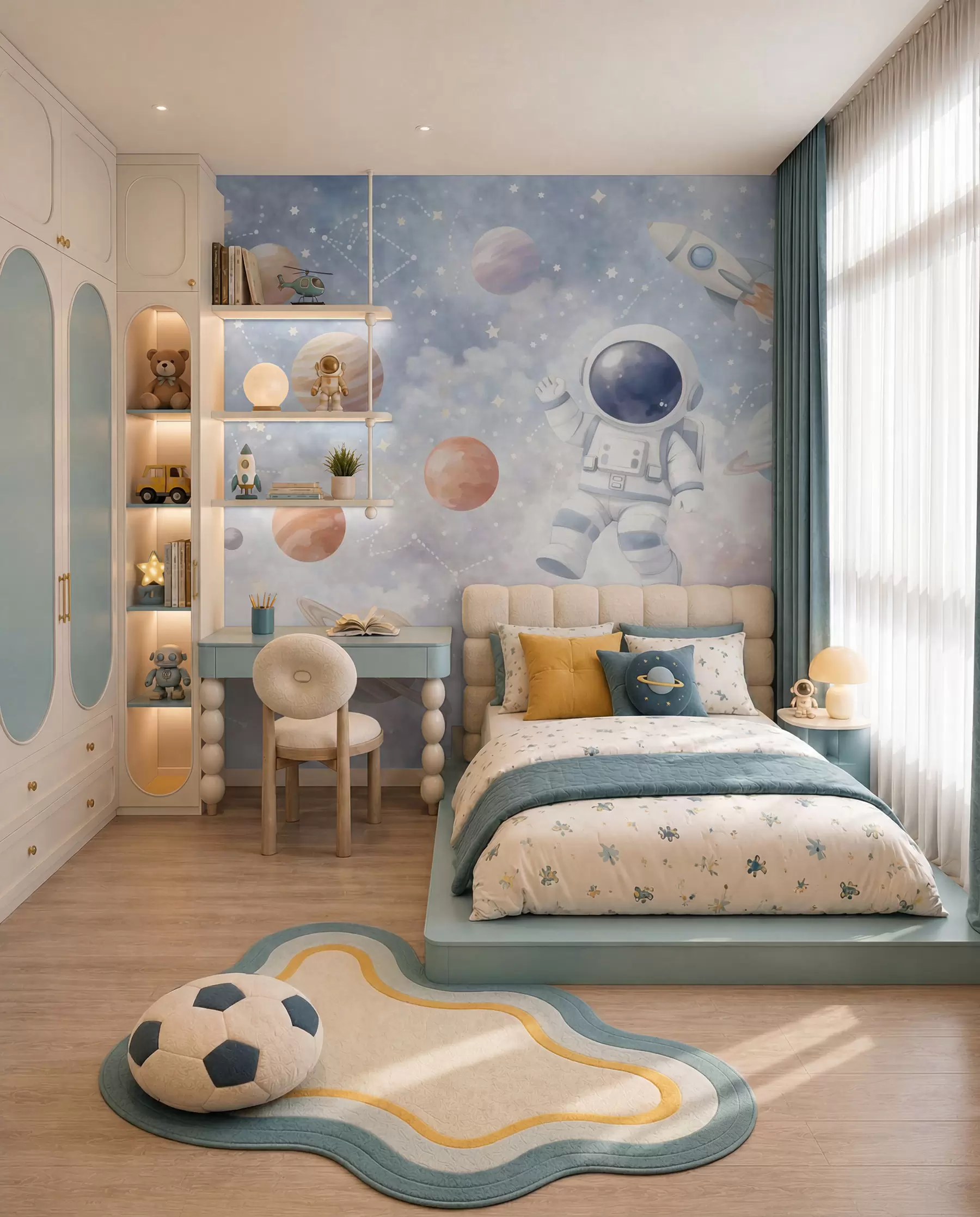 murais de parede Viagem do pequeno astronauta w05233