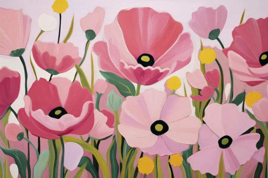 murais de parede Papoilas suculentas w05316