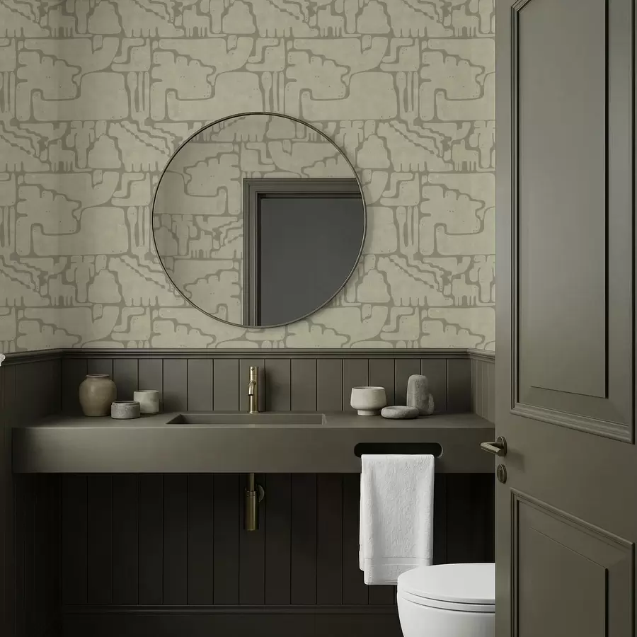 murais de parede Padrão abstrato leve com formas suaves a01122v2