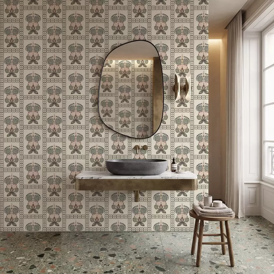 murais de parede Padrão decorativo com borboletas e flores a01125