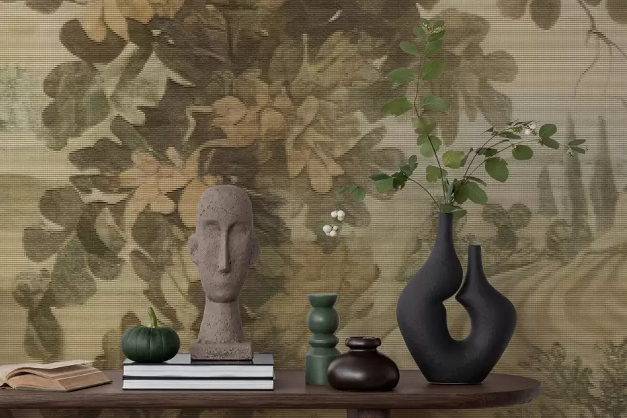 murais de parede Paisagem pastoral em estilo bordado w05359