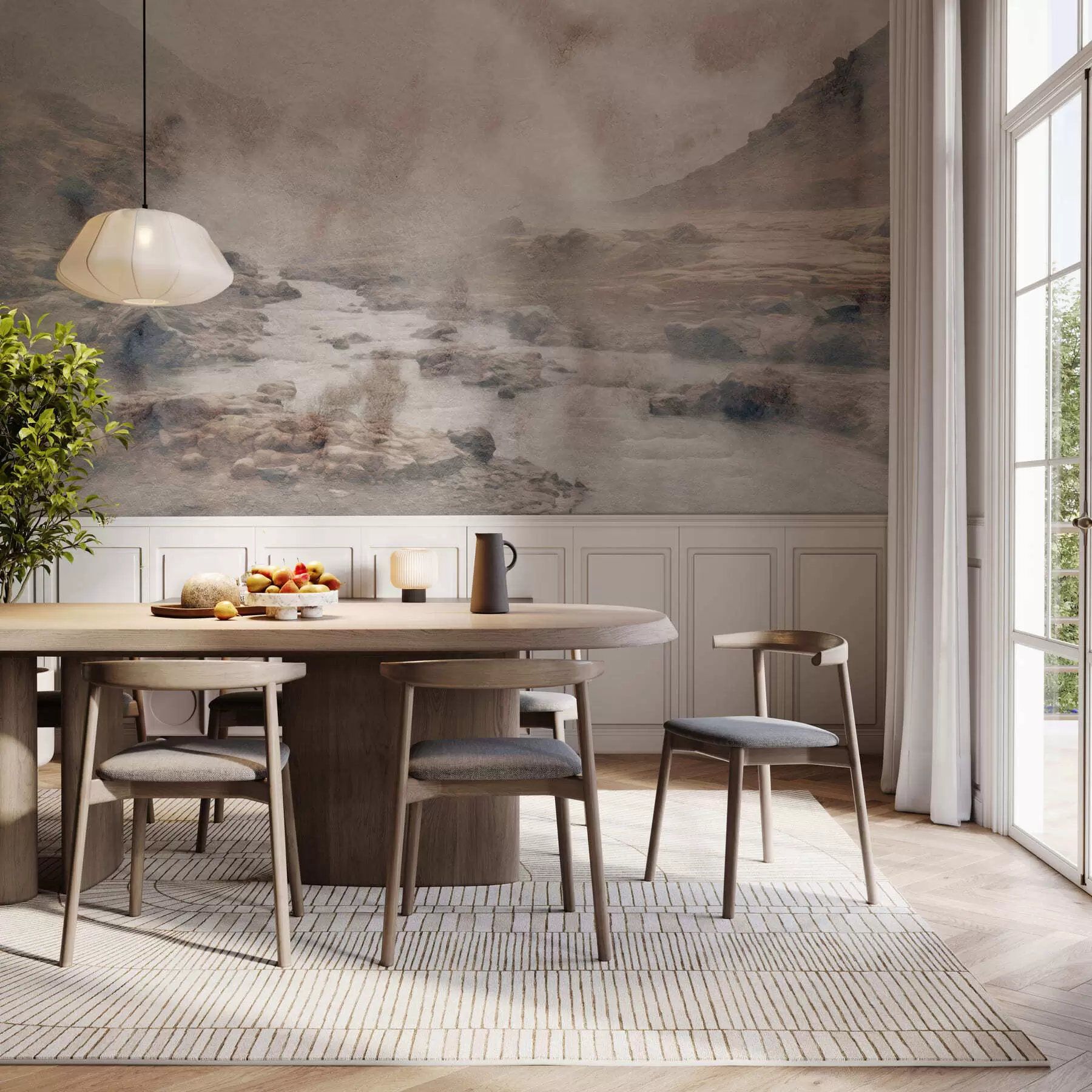 murais de parede Vale da névoa tranquila w05363