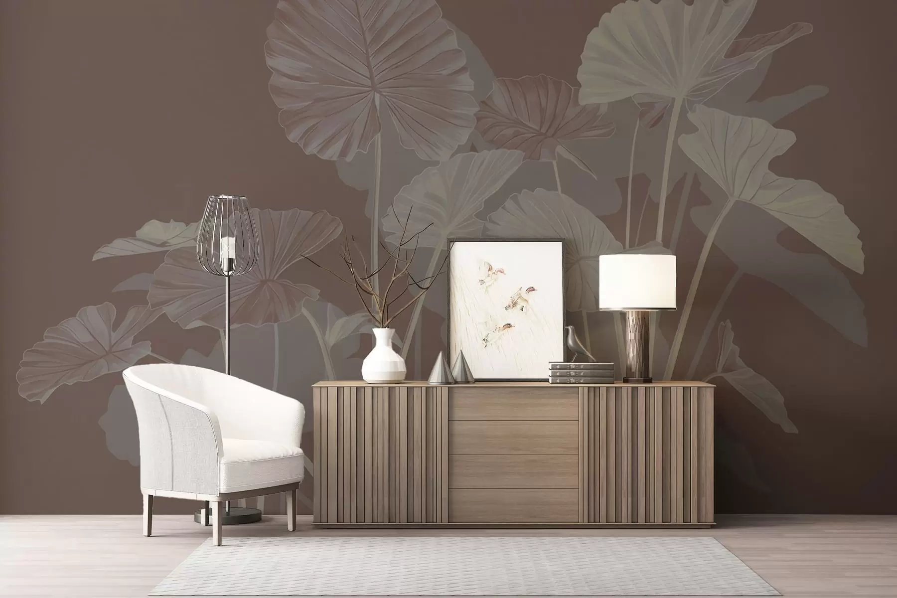 murais de parede Jardim de lótus pintadas w05364v2