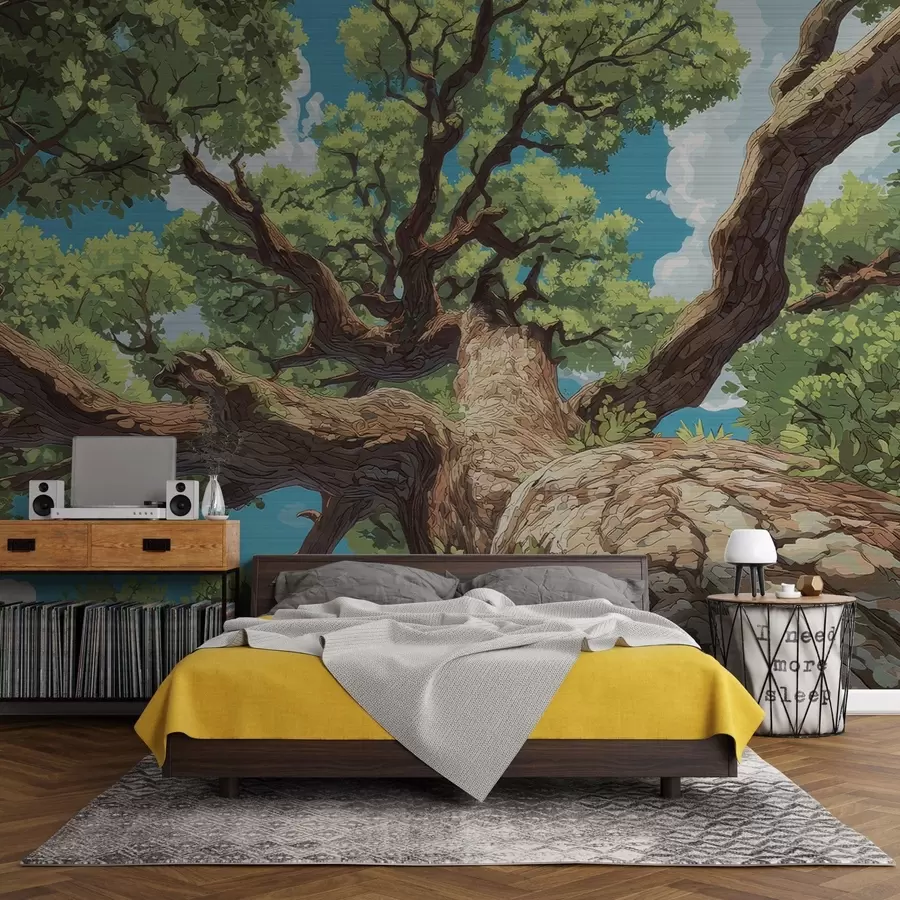 murais de parede Árvore majestosa em mosaico w05368