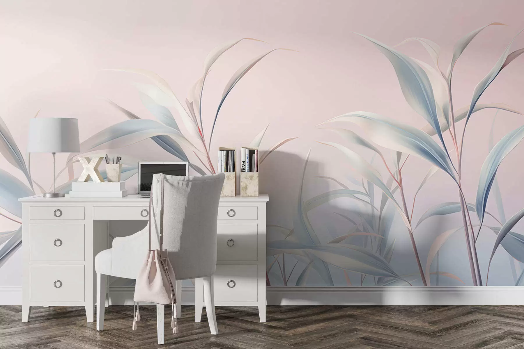 murais de parede A elegância real das folhas w05361