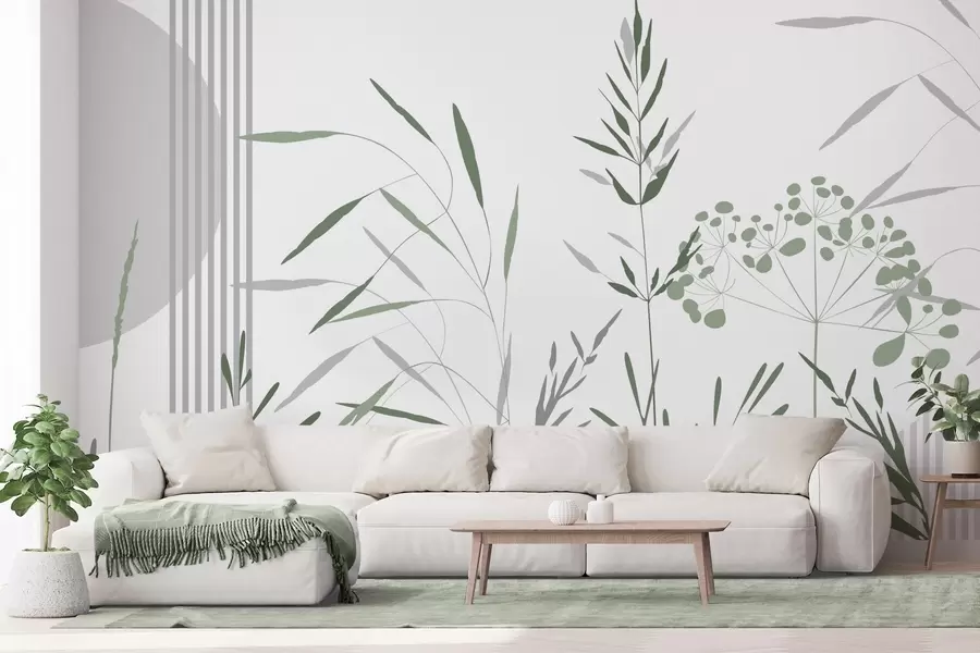 murais de parede Silhuetas abstratas de vegetação w05375