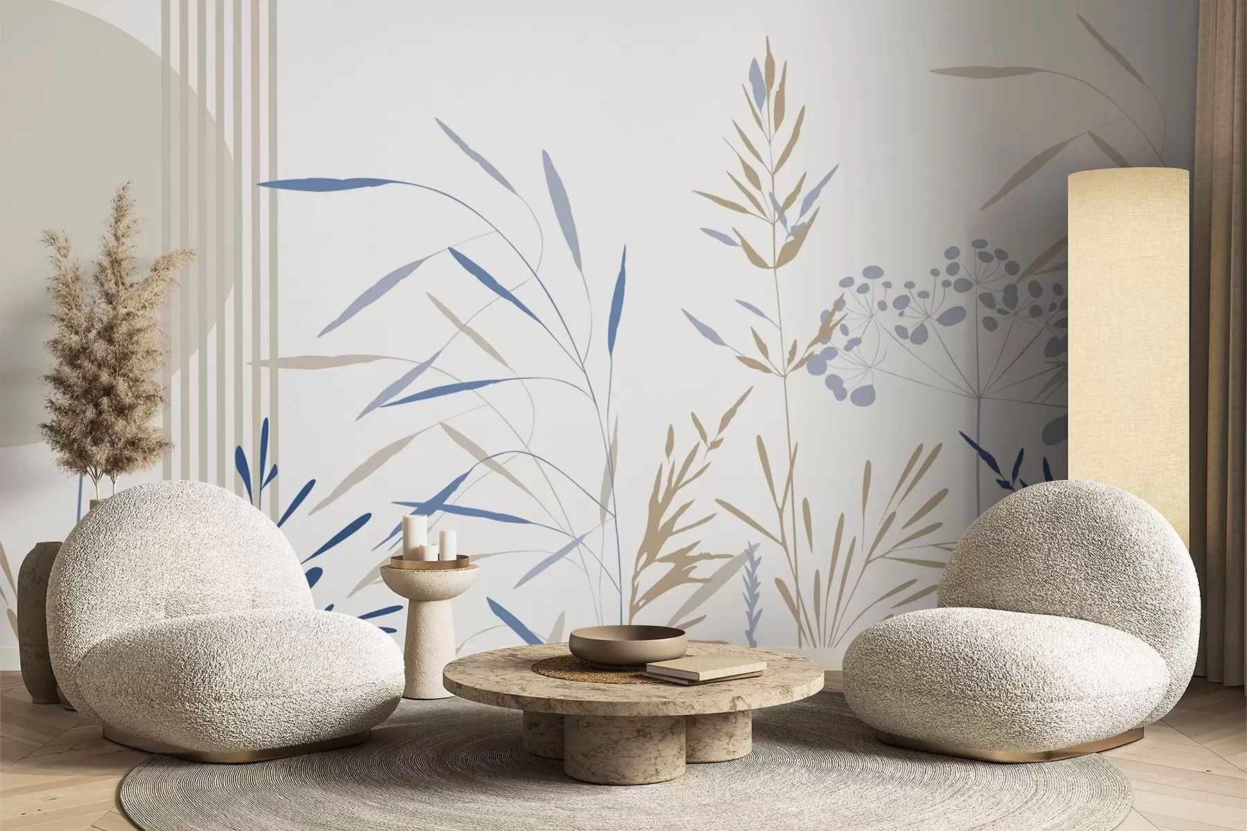 murais de parede Silhuetas abstratas de vegetação w05375v2