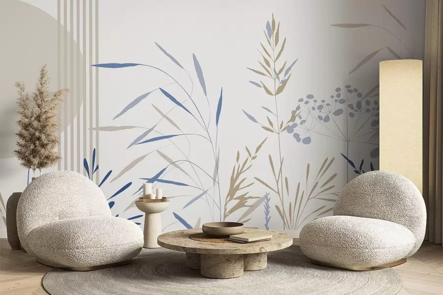 murais de parede Silhuetas abstratas de vegetação w05375v2