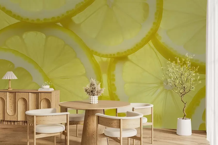 murais de parede Textura de fatia de limão w05351