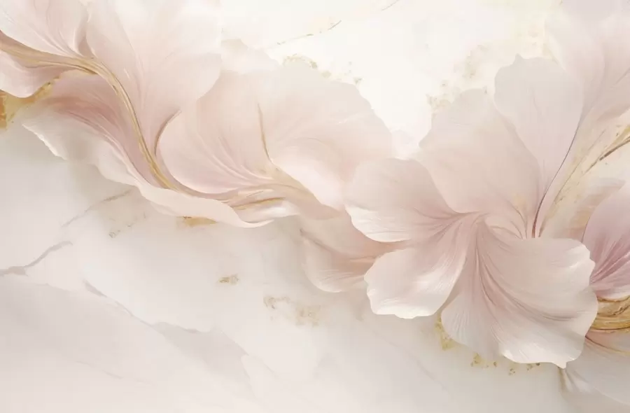 murais de parede Flores rosa suave sobre um fundo claro w05357