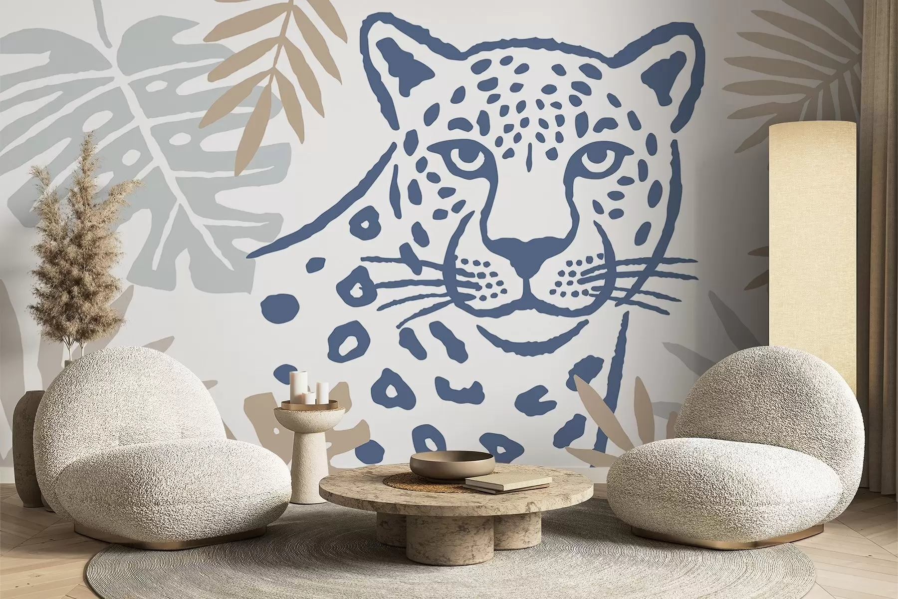 murais de parede Leopardo entre as folhas w05396v2