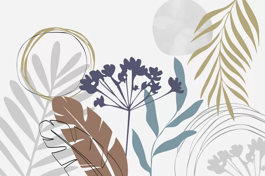 murais de parede Abstração com plantas w05400