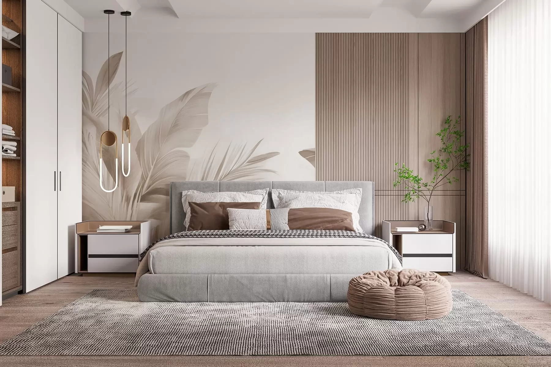 murais de parede Folhas de bananeira, folhas compridas w05377