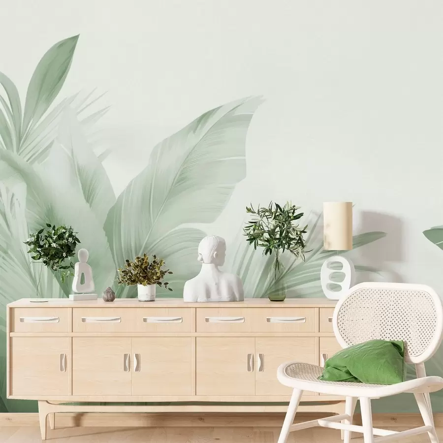 murais de parede Folhas de bananeira, folhas compridas w05377v3