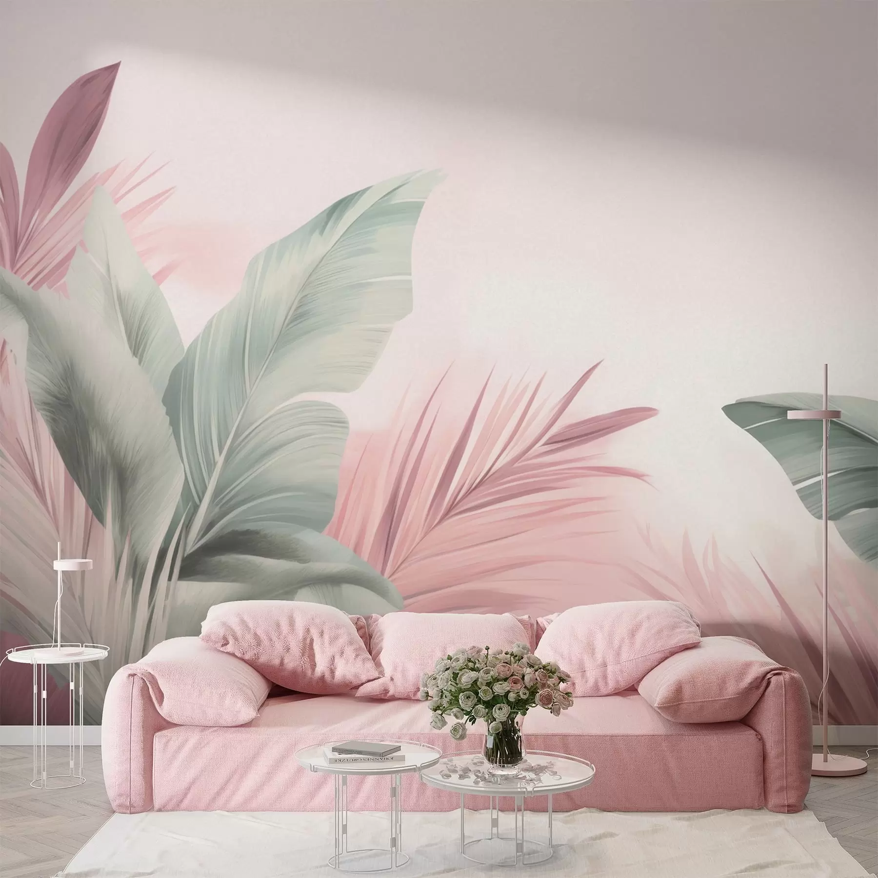 murais de parede Folhas de bananeira, folhas compridas w05377v2