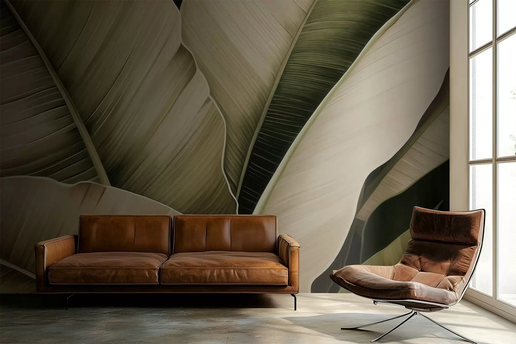 murais de parede Folhas de bananeira, folhas compridas w05403