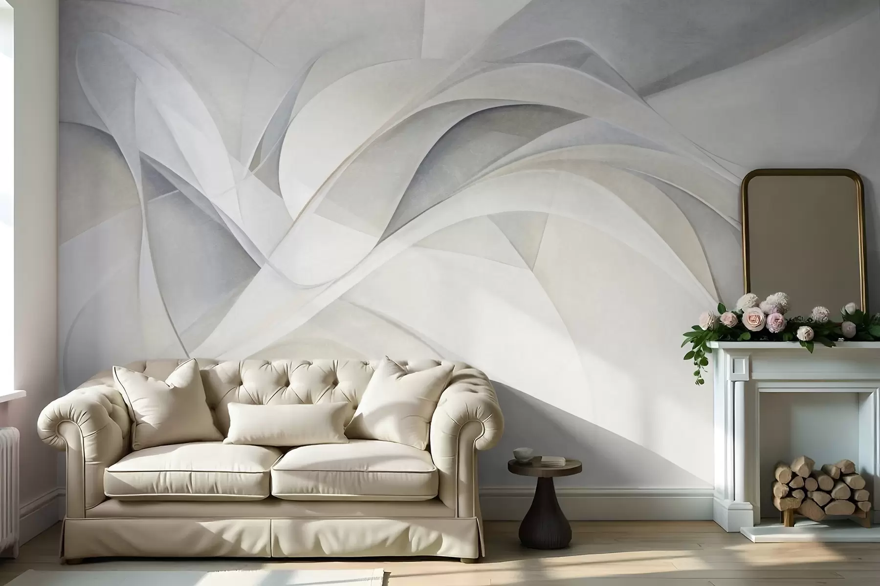 murais de parede Formas abstratas e fluidas, arte moderna texturada w09766