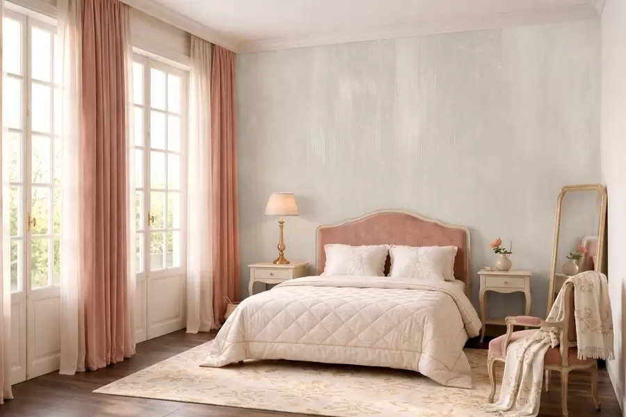 murais de parede Fundo bege claro com uma textura vertical subtil w05121