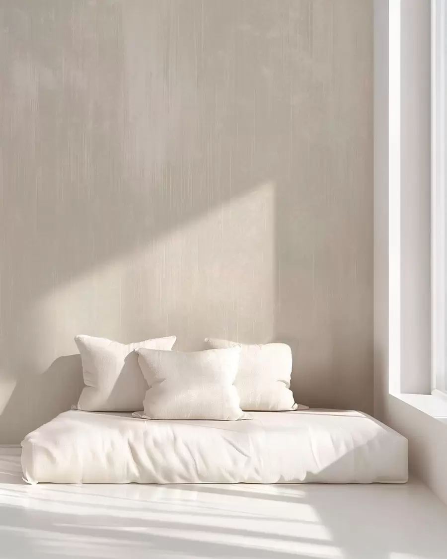 murais de parede Fundo bege claro com uma textura vertical subtil w05121
