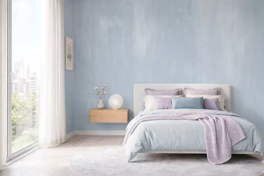 murais de parede Fundo azul claro com uma textura vertical suave w05121v1