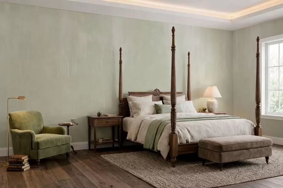 murais de parede Fundo verde-claro com uma leve textura vertical w05121v3