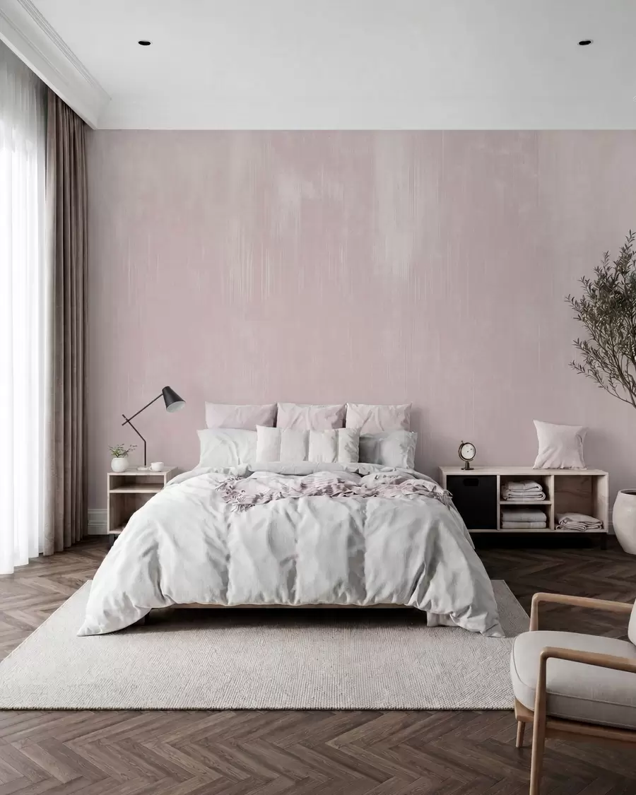 murais de parede Fundo rosa suave com uma delicada textura vertical w05121v2