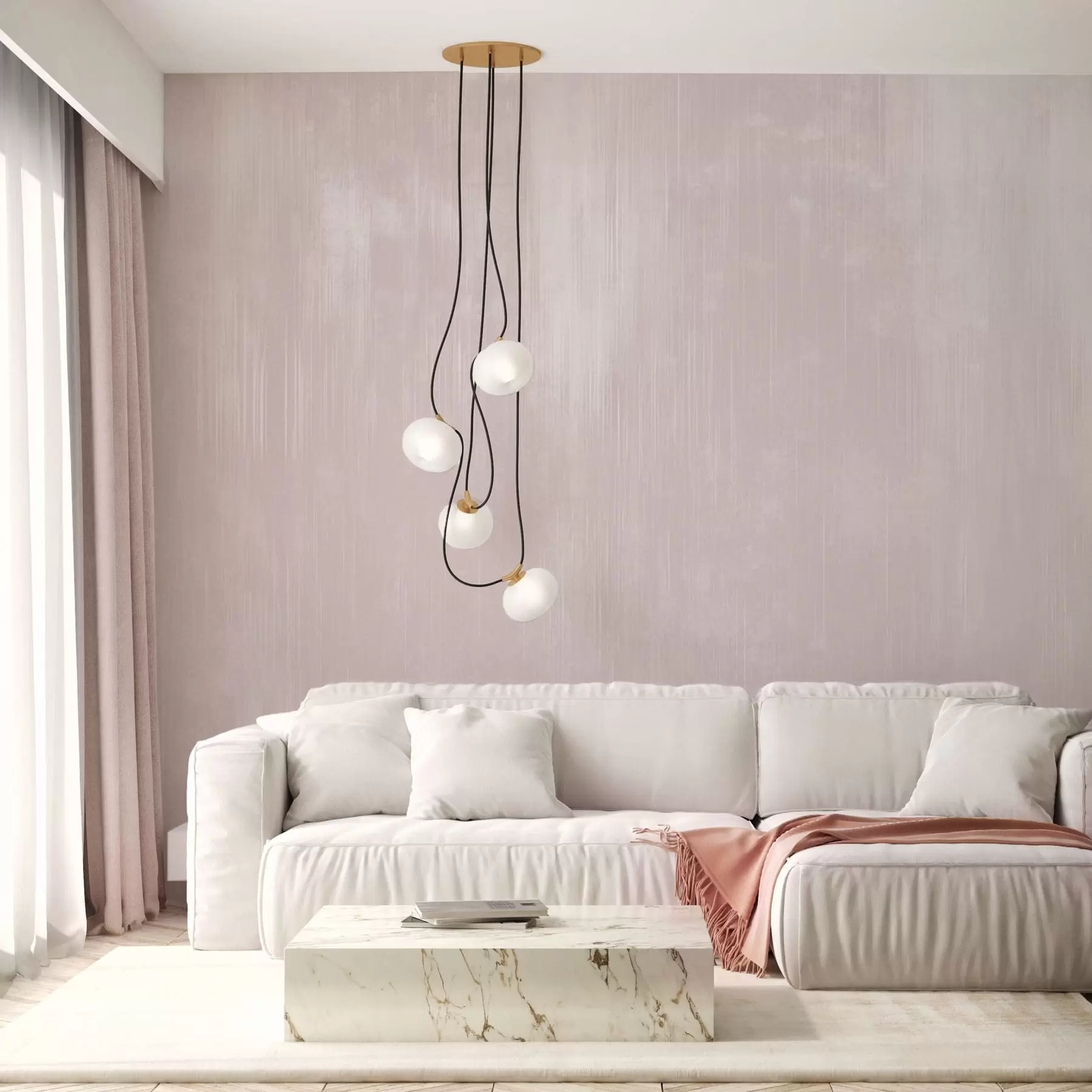 murais de parede Fundo rosa suave com uma delicada textura vertical w05121v2