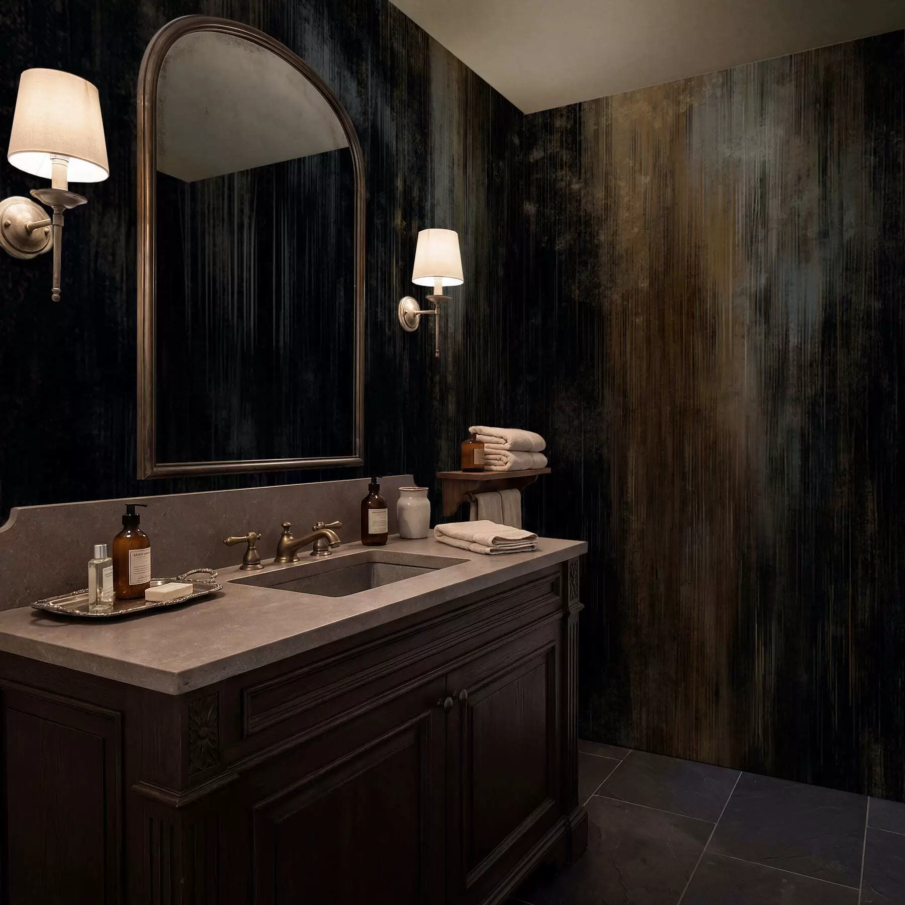 murais de parede Fundo abstrato escuro com riscas verticais w05121v5