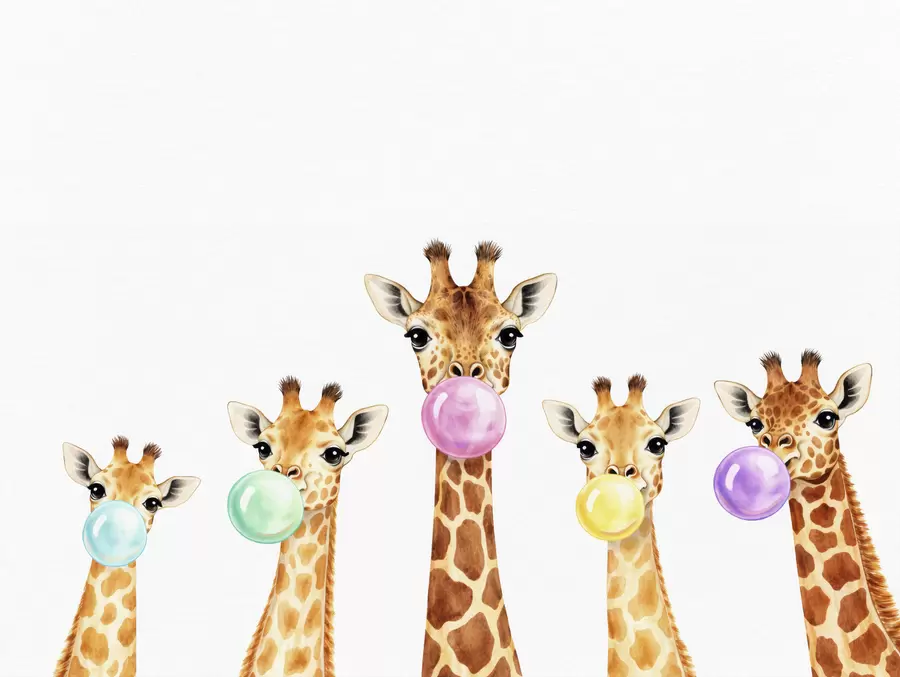 murais de parede Girafas com pastilha elástica w05492