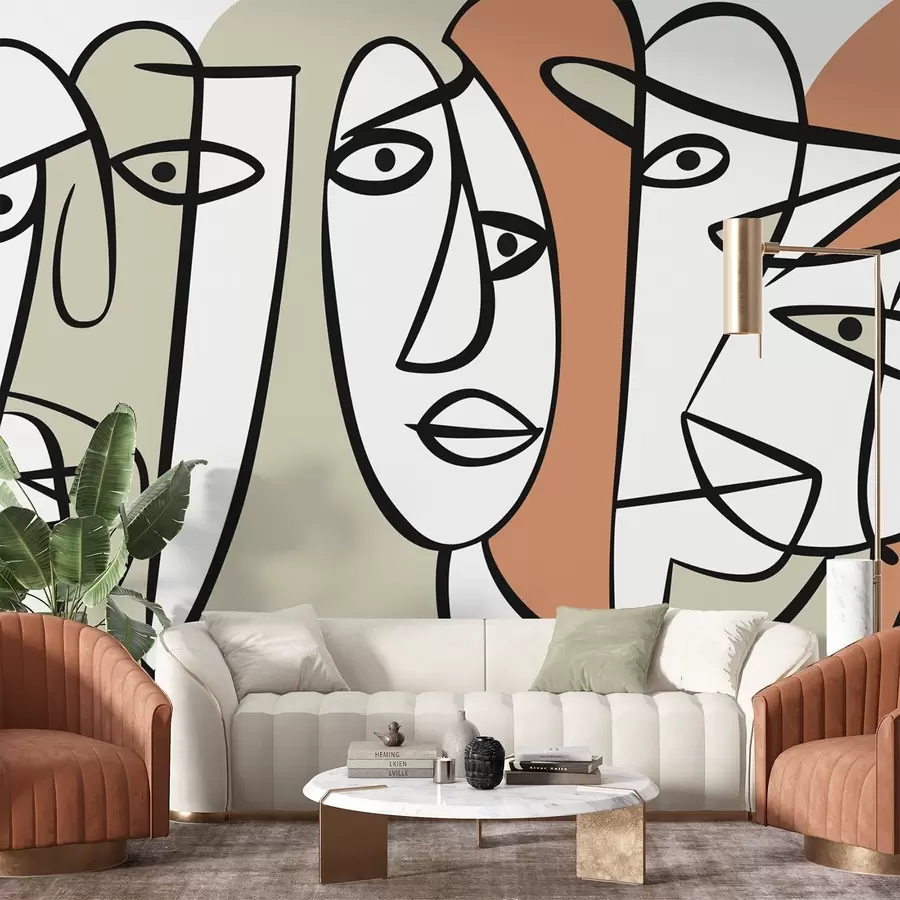 murais de parede Rostos abstratos w05504