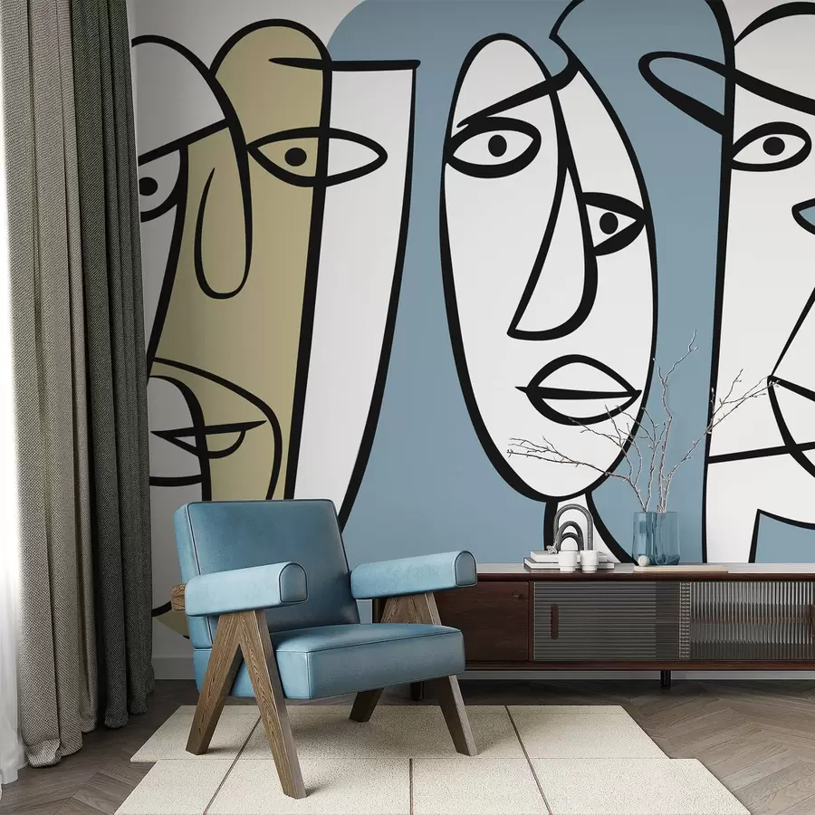 murais de parede Rostos abstratos w05504v1