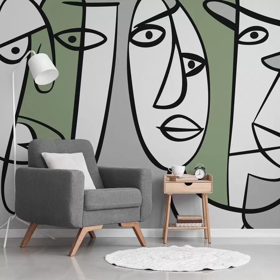 murais de parede Rostos abstratos w05504v2