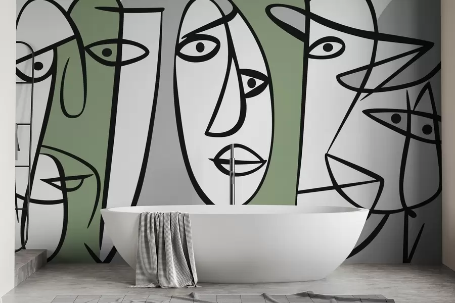 murais de parede Rostos abstratos w05504v2