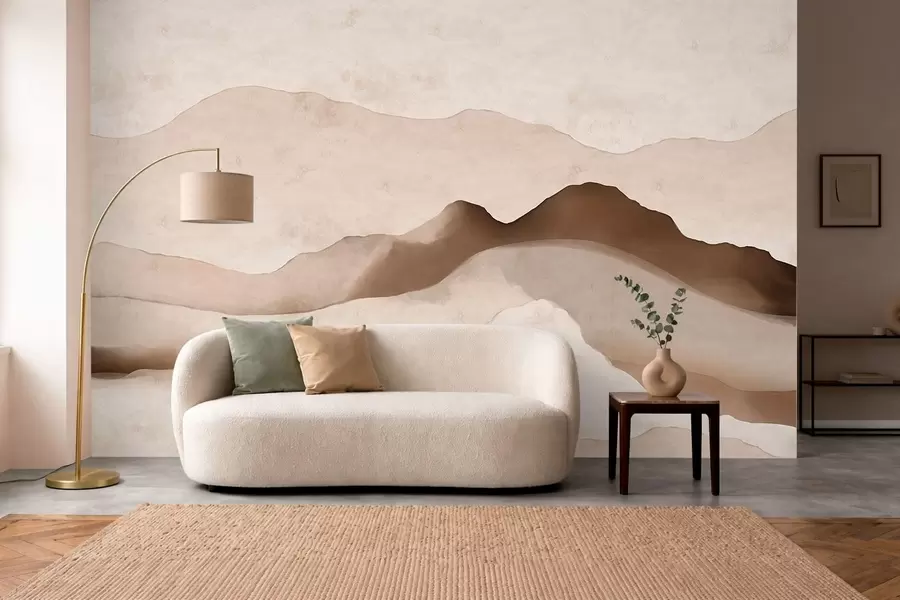 murais de parede Montanhas abstratas nos estilos Japandi e minimalista w05434