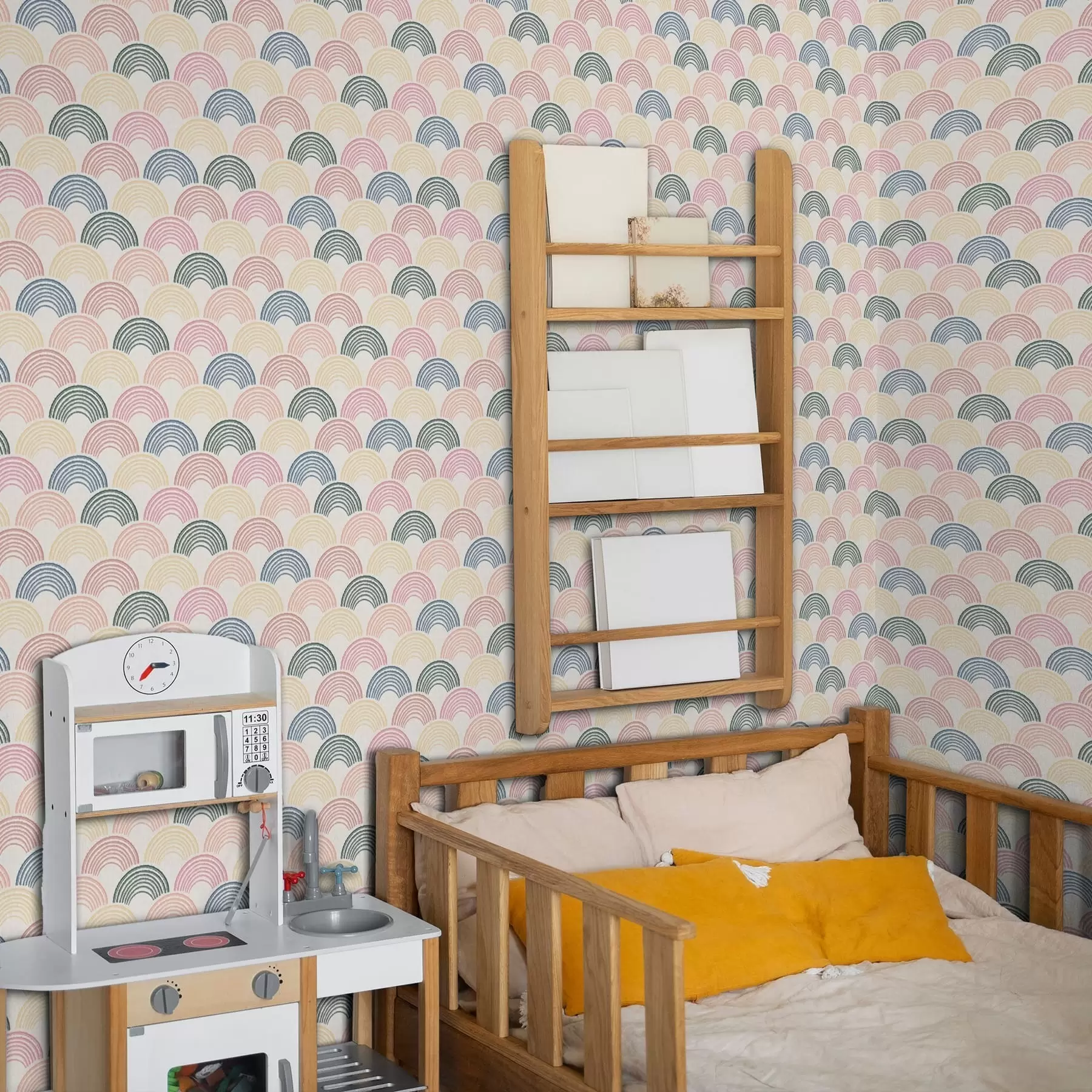 murais de parede Arcos multicoloridos num padrão repetitivo a01164