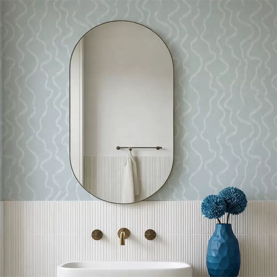 murais de parede Padrão ondulado de luz sobre fundo azul a01167v1