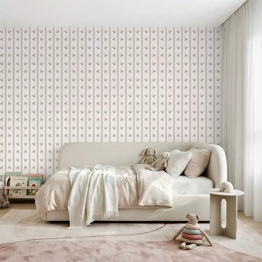 murais de parede Aviões com padrão às riscas sobre fundo claro a01170v1