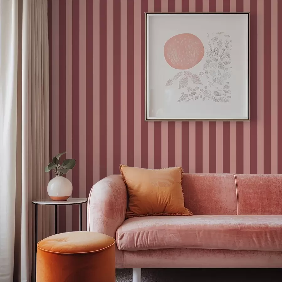 murais de parede Riscas verticais rosa e claras a01179v3