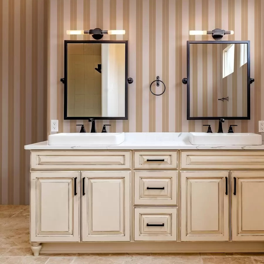 murais de parede Riscas verticais em bege e castanho claro a01181v1