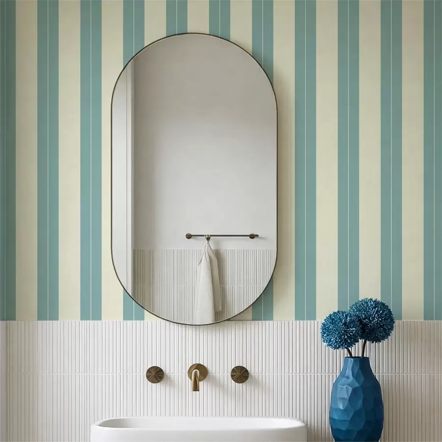 murais de parede Riscas verticais azuis em estilo minimalista a01181v5