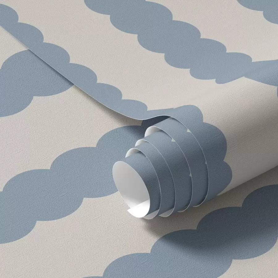 murais de parede Riscas azuis onduladas em estilo minimalista a01182
